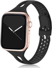 Breathable Silicone Apple Watch Bands - 27 color options 38mm - 49mm -