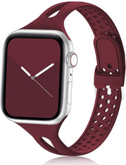 Breathable Silicone Apple Watch Bands - 27 color options 38mm - 49mm -
