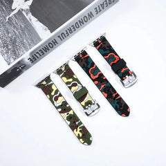 Camouflage Silicone Apple Watch Bands - 5 color options 38mm - 49mm -