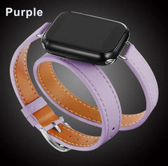 Double Wrap Leather Apple Watch Bands - 15 color options 38mm - 49mm -
