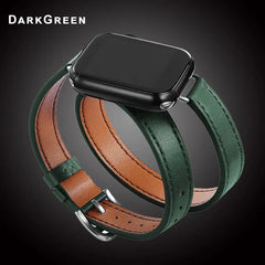 Double Wrap Leather Apple Watch Bands - 15 color options 38mm - 49mm -