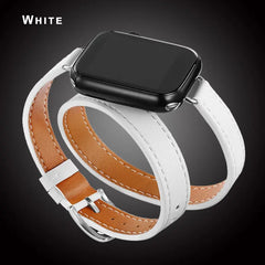Double Wrap Leather Apple Watch Bands - 15 color options 38mm - 49mm -