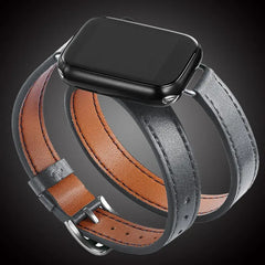 Double Wrap Leather Apple Watch Bands - 15 color options 38mm - 49mm -