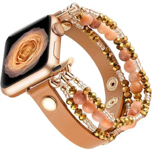 Load image into Gallery viewer, Elastic Beaded Leather Bracelet for Apple Watch Band - 5 Colors Axios Bands