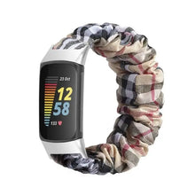 Load image into Gallery viewer, Elastic Scrunchie Fitbit Band For Charge 5 - 80 color options Axios Bands