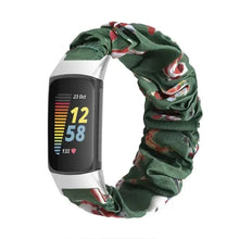 Load image into Gallery viewer, Elastic Scrunchie Fitbit Band For Charge 5 - 80 color options Axios Bands