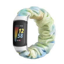 Load image into Gallery viewer, Elastic Scrunchie Fitbit Band For Charge 5 - 80 color options Axios Bands