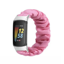 Load image into Gallery viewer, Elastic Scrunchie Fitbit Band For Charge 5 - 80 color options Axios Bands
