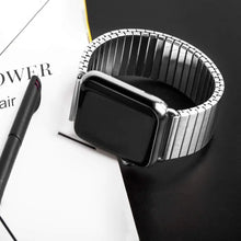 Load image into Gallery viewer, Elastic Stretchy Stainless Steel Metal Apple Watch Bands - 2 color options 38mm - 49mm Axios Bands