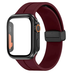 Glass+case+strap Magnetic Silicone Band -16 Color Options 40mm - 49mm -