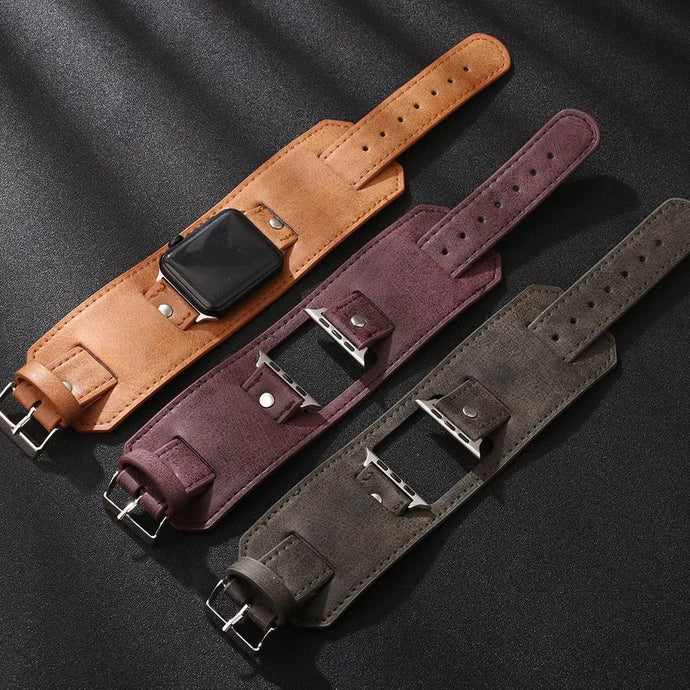 Leather Apple Watch Bands - 3 color options 38mm - 49mm Axios Bands