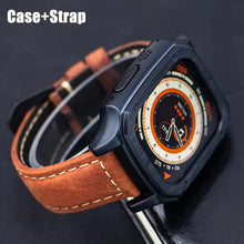 Load image into Gallery viewer, Leather Strap with Case & Screen Protector for Apple Watch Band - 14 colors Axios Bands