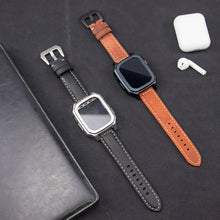 Load image into Gallery viewer, Leather Strap with Case & Screen Protector for Apple Watch Band - 14 colors Axios Bands