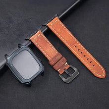 Load image into Gallery viewer, Leather Strap with Case & Screen Protector for Apple Watch Band - 14 colors Axios Bands