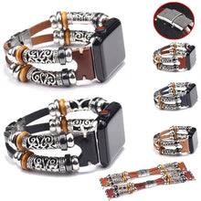 Load image into Gallery viewer, Leather & Metal Apple Watch Bands - 6 color options 38mm - 49mm Axios Bands