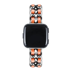Leather & Steel Fitbit Band For Versa, Versa 2, Versa Lite - 15 color options -