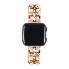 Leather & Steel Fitbit Band For Versa, Versa 2, Versa Lite - 15 color options -