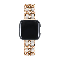 Leather & Steel Fitbit Band For Versa, Versa 2, Versa Lite - 15 color options -