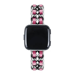 Leather & Steel Fitbit Band For Versa, Versa 2, Versa Lite - 15 color options -