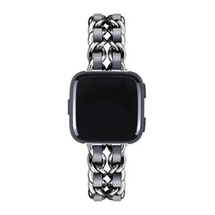 Leather & Steel Fitbit Band For Versa, Versa 2, Versa Lite - 15 color options -