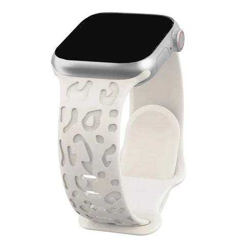 Leopard Engraved Silicone Apple Watch Bands - 15 color options 38mm - 49mm -