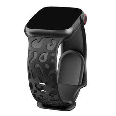 Leopard Engraved Silicone Apple Watch Bands - 15 color options 38mm - 49mm -