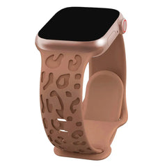 Leopard Engraved Silicone Apple Watch Bands - 15 color options 38mm - 49mm -