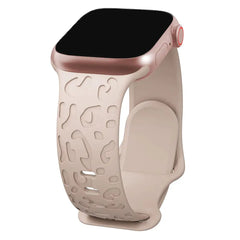 Leopard Engraved Silicone Apple Watch Bands - 15 color options 38mm - 49mm -