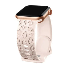 Leopard Engraved Silicone Apple Watch Bands - 15 color options 38mm - 49mm -