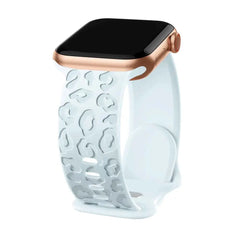Leopard Engraved Silicone Apple Watch Bands - 15 color options 38mm - 49mm -
