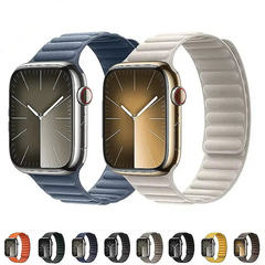 Magnetic Leather Apple Watch Bands - 13 color options 38mm - 49mm -