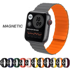 Magnetic Silicone Apple Watch Bands - 11 color options 38mm - 49mm -