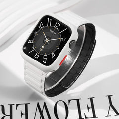 Magnetic TPU Case + Silicone Strap for Apple Watch Band 38mm to 44mm - 14 Colors -
