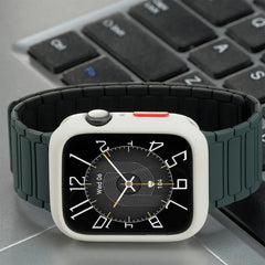 Magnetic TPU Case + Silicone Strap for Apple Watch Band 38mm to 44mm - 14 Colors -