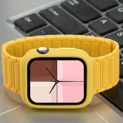 Magnetic TPU Case + Silicone Strap for Apple Watch Band 38mm to 44mm - 14 Colors -