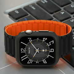 Magnetic TPU Case + Silicone Strap for Apple Watch Band 38mm to 44mm - 14 Colors -