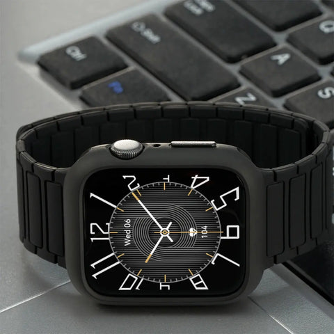 Magnetic TPU Case + Silicone Strap for Apple Watch Band 38mm to 44mm - 14 Colors -
