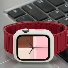 Magnetic TPU Case + Silicone Strap for Apple Watch Band 38mm to 44mm - 14 Colors -