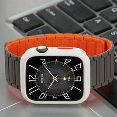 Magnetic TPU Case + Silicone Strap for Apple Watch Band 38mm to 44mm - 14 Colors -