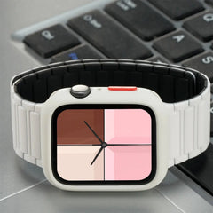 Magnetic TPU Case + Silicone Strap for Apple Watch Band 38mm to 44mm - 14 Colors -