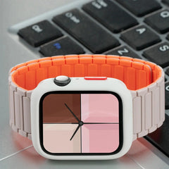 Magnetic TPU Case + Silicone Strap for Apple Watch Band 38mm to 44mm - 14 Colors -