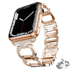 Metal Diamond Stainless Steel Loop Apple Watch Band - 4 Color Options 38mm - 49mm -