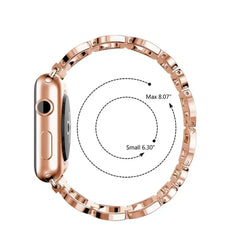 Metal Diamond Stainless Steel Loop Apple Watch Band - 4 Color Options 38mm - 49mm -