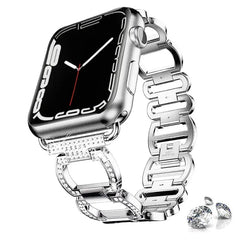 Metal Diamond Stainless Steel Loop Apple Watch Band - 4 Color Options 38mm - 49mm -