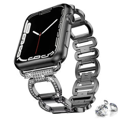 Metal Diamond Stainless Steel Loop Apple Watch Band - 4 Color Options 38mm - 49mm -