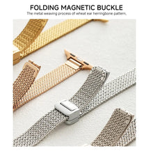 Load image into Gallery viewer, Metal Wheat Ear Herringbone Pattern Slim Stainless Steel Strap for Apple Watch Band 38mm to 49mm - 6 Colors Axios Bands