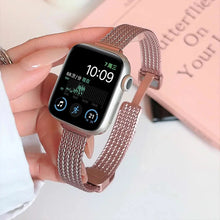 Load image into Gallery viewer, Metal Wheat Ear Herringbone Pattern Slim Stainless Steel Strap for Apple Watch Band 38mm to 49mm - 6 Colors Axios Bands