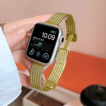 Load image into Gallery viewer, Metal Wheat Ear Herringbone Pattern Slim Stainless Steel Strap for Apple Watch Band 38mm to 49mm - 6 Colors Axios Bands