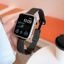 Load image into Gallery viewer, Metal Wheat Ear Herringbone Pattern Slim Stainless Steel Strap for Apple Watch Band 38mm to 49mm - 6 Colors Axios Bands