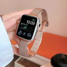Load image into Gallery viewer, Metal Wheat Ear Herringbone Pattern Slim Stainless Steel Strap for Apple Watch Band 38mm to 49mm - 6 Colors Axios Bands
